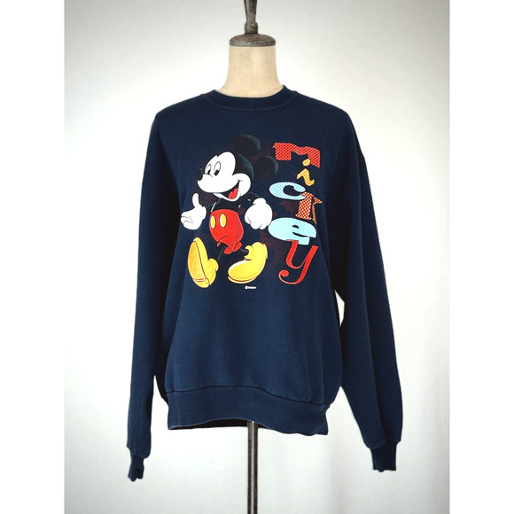 Mickey Unlimited Tops - 90's Vintage Mickey Mouse Unlimited Disney Crewneck Sweatshirt #0129 LARGE